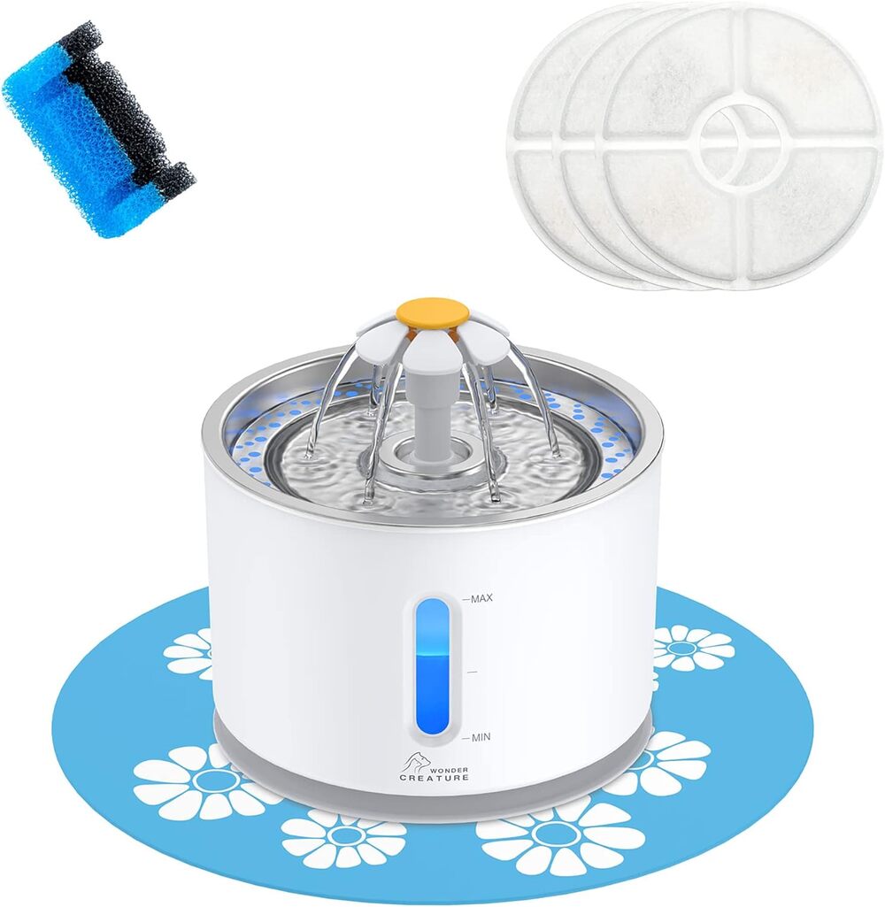 Wonder Creature Cat Water Fountain Stainless Steel with 1 mat
